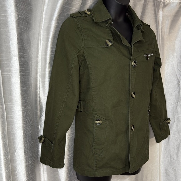 FAShION Classical Style Vogue Lined Army Green Button Up Women’s XL Jacket - Picture 3 of 8